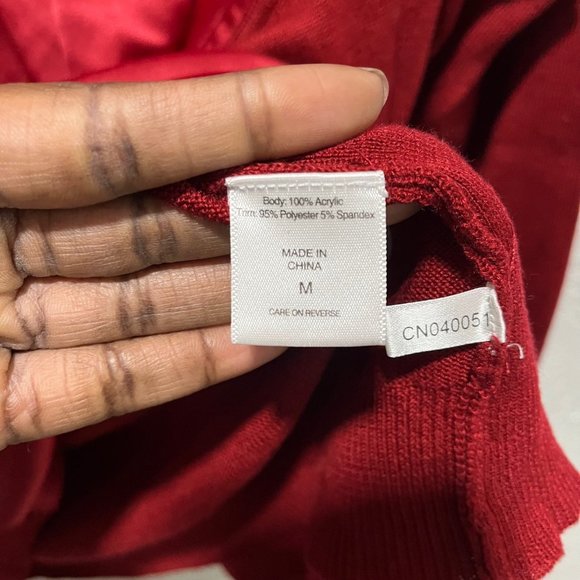 New York & Company Red 3/4 Sleeve Open Front Cardigan and Camisole Top - Picture 7 of 9